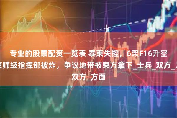 专业的股票配资一览表 泰柬失控，6架F16升空，柬师级指挥部被炸，争议地带被柬方拿下_士兵_双方_方面