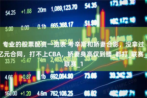 专业的股票配资一览表 考辛斯和娇妻合影，没拿过亿元合同，打不上CBA，娇妻身高仅到腰_都打_联赛_1